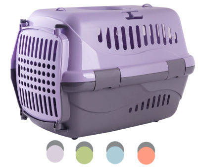 Зооэкспресс 17212, переноска "Турне" S с пласт.дверцей 42*29*29,5 см фиолетовая