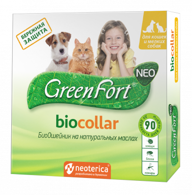 Грин Форт G204 БиоОшейник д/кошек и мелких собак от эктопаразитов 40см