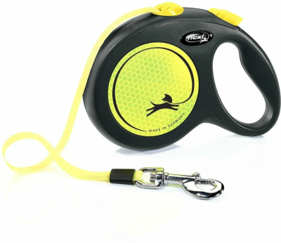 Поводок-рулетка Flexi New Neon tape L 5 м, 50кг,  желтая