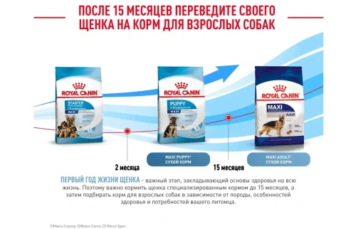 Сухой корм Royal Canin Maxi Starter для щенков крупных пород, беременных и кормящих 4 кг