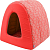 Дом туннель "Геометрия" для кошек бязь+плюш №2, 42*50*35см коралловый