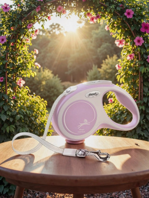 Поводок-рулетка Flexi New Comfort tape, размер - S 5м, 15кг, розовая