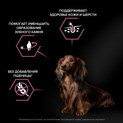 PRO PLAN DOG Optiderma Сухой корм для взрослых собак мелких и карликовых пород с чувствительной кожей, с Лососем, 3 кг