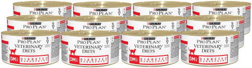 Влажный корм для кошек диетический Purina PPVD DM St/Ox при сахарном диабете, паштет, 12*195 г