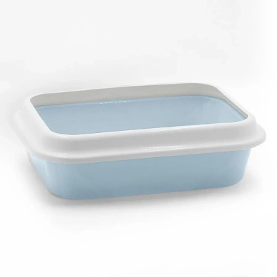 111512 Туалет LEADER для кошек с рамкой 46*34,5*14 см светло-голубой