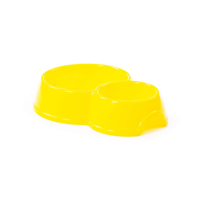 Миска для животных №9 двойная, 246х179 мм, 0,6 литра, 44495