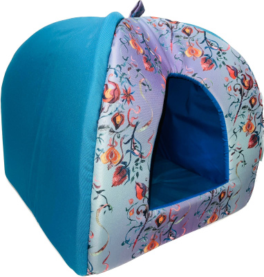 Домик вигвам "Дикие травы" мебельная ткань, 38*38*40 см бирюзовый