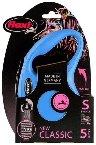 Flexi 42202F Рулетка New Classic M 5м до 25кг (ремень) синяя