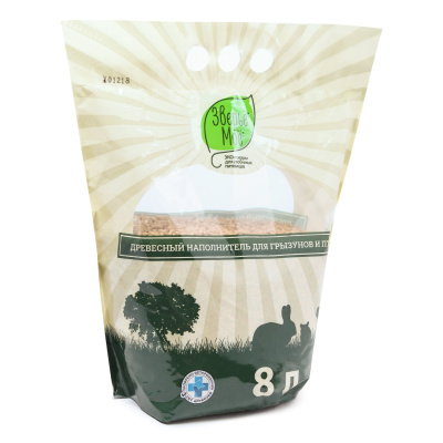 Зверьё моё Наполнитель для грызунов и птиц древесный 8л*2кг