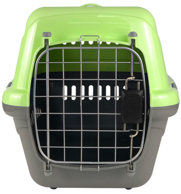 18413 Переноска для животных "Турне" L АВИА с металлической дверцей 54,5*36*34 см зеленая