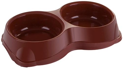 Миска ДОГУШ пластик для кошек двойная 2х250 мл.