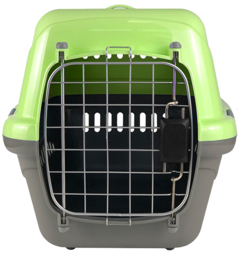 18413 Переноска для животных "Турне" L АВИА с металлической дверцей 54,5*36*34 см зеленая