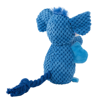 Игрушка Mr.Kranch для собак "Слон" плюшевая с канатиками пищалкой и карманом под лакомство 21см