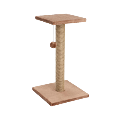Когтеточка Rich Breed столбик с площадкой джут 30х30х56, коричневый