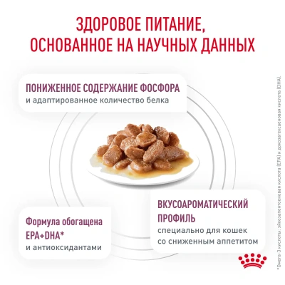 Влажный корм Royal Canin Renal для кошек, при хронич. почечной недостаточности с рыбой в соусе, 85г