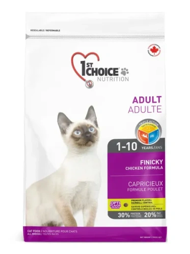Сухой корм 1st Choice для привередливых кошек Finicky, цыплёнок, 2.72 кг