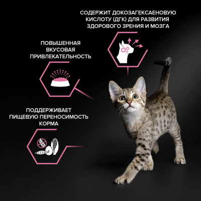 Сухой крм PRO PLAN Delicate для котят с чувствительным пищ., Индейка, 400г + 200г в подарок  