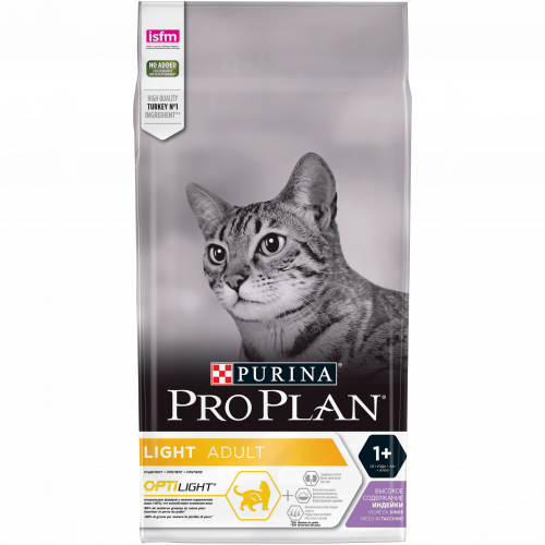 Сухой корм Purina Pro Plan для кошек с избыточным весом, индейка, пакет, 1,5 кг
