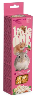 Лакомство Little One палочки для хомяков, крыс, мышей и песчанок с воздушн. рисом и орехами 2*55г