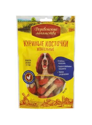 Деревенские лакомства 79711175 для собак Куриные косточки жевательные 90г