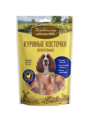Деревенские лакомства 79711175 для собак Куриные косточки жевательные 90г