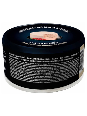 Влажный корм Мнямс Деликатес "Фондан" из мяса курицы с клюквой для стерилизованных кошек, 6х80г