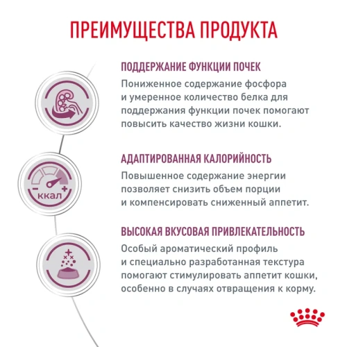 Влажный ветеринарный корм Royal Canin Renal для поддержания функций почек с говядиной в соусе 85г