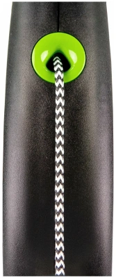 Рулетка Флекси (Flexi) Black Design XS 3м до 8кг (трос) черно-зеленая