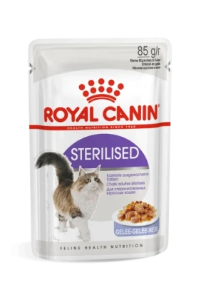Влажный корм Royal Canin Sterilised для стерилизованных кошек, кусочки в желе (28 паучей по 85 гр)
