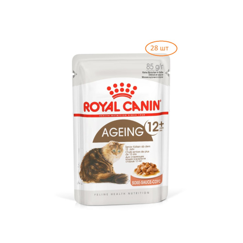  Royal Canin Ageing 12+  Консервированный корм для кошек старше 12 лет,  в соусе 28x85г.