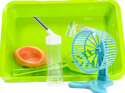 Клетка-террариум Зооэкспресс, для грызунов с пласт. дверкой и компл., 42х30,5х22, большой, зеленый