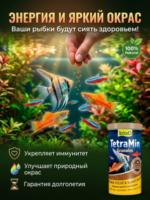Корм для всех видов рыб в гранулах 1 л. TetraMin Granules
