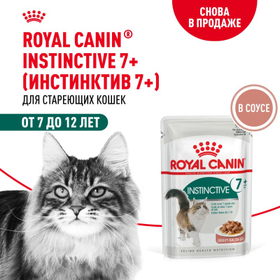 Влажный корм Royal Canin Instinctive 7+ для кошек старше 7 лет, кусочки в соусе  85г