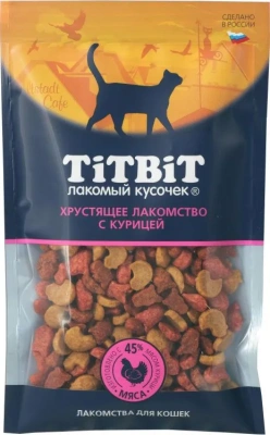 Лакомство Титбит  для кошек хрустящее с курицей 60г