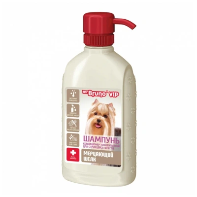 Шампунь-кондиционер для собак Мистер Бруно VIP плацентарный для струящейся шерсти "Мерцающий шелк"