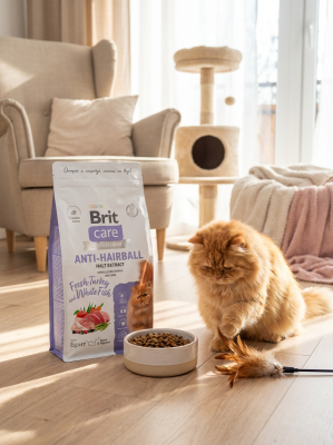 Сухой корм Брит Кеа, ANTI-HAIRBALL для кошек с индейкой и белой рыбой, 1.5 кг