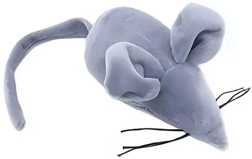 Игрушка GoSi для кошек "Крыса ТАНЯ с валерианой, хвост-" серая 15см