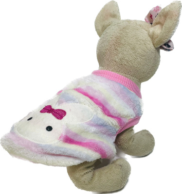 Свитер флисовый розовый с зайчиком XS