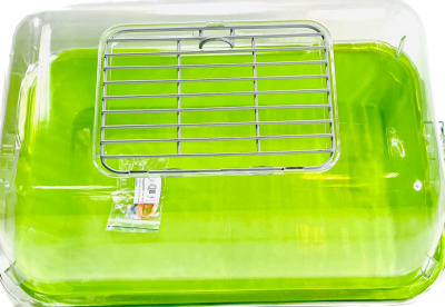 Клетка-террариум Зооэкспресс, для грызунов с метал. дверкой и компл., 42х30,5х22, большой, зеленый