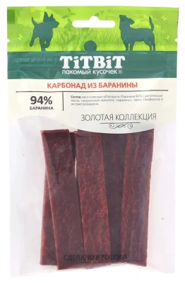 Титбит  "Золотая коллекция" Лакомство для собак Карбонад из баранины 70г