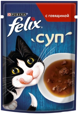 Влажный корм Felix Суп Говядина 36x48г