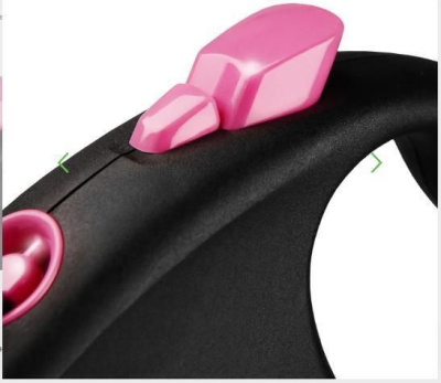 Флекси 56106F Рулетка Black Design S 5м до 12кг (трос) черно-розовая