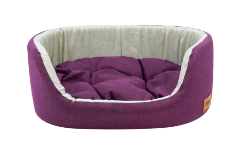 740722 Лежанка овальная с подушкой «Эколен» №2 58*43*18 см баклажан