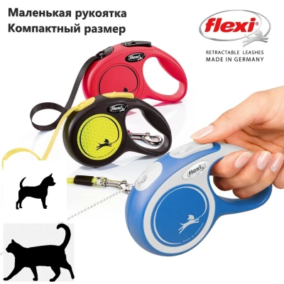 Flexi 56006F Рулетка Black Design XS 3м до 8кг (трос) черно-розовая