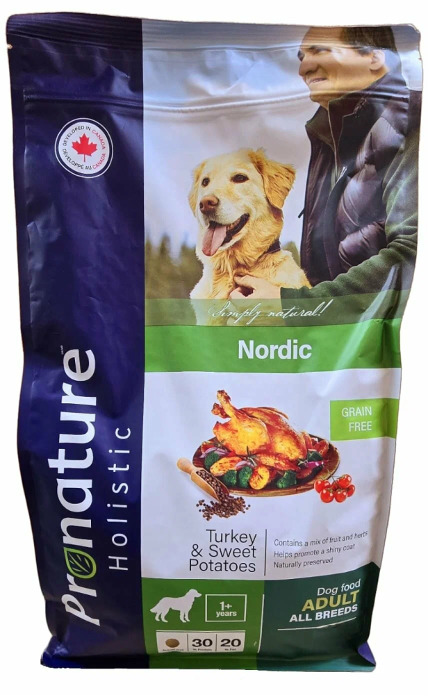 Сухой беззерновой корм Pronature Holistic Nordico GF для собак, индейка с уткой 340г