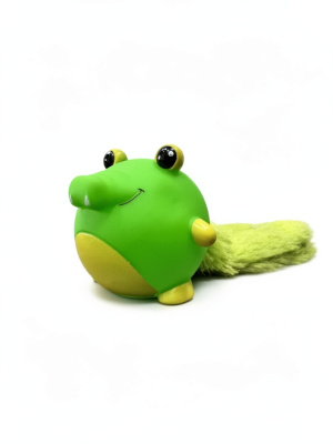 Игрушка для собак Mr.Pet  Крокодил с плюшевым хвостом, винил, 9,5см