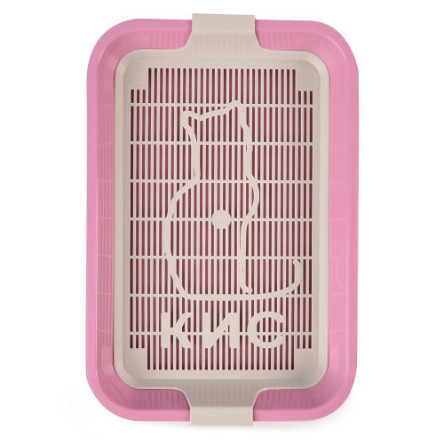 Зооэкспресс 11161 Туалет с сеткой и рамкой-бортиком "МЕГАКИС" (розовый, 42 х 30 х 11)