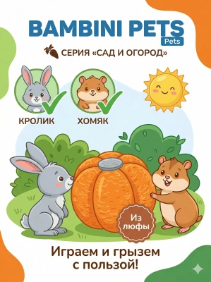 Лакомство для грызунов игрушка Bambini Pets "Тыква" из люфы