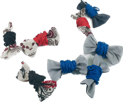 Игрушка для кошек шуршащая БАНТИК на эластичном шнуре (10 см, текстиль, 1шт), 601010