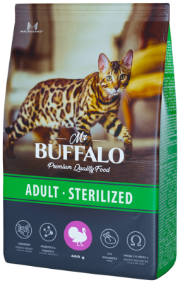 Mr.Buffalo ADULT STERILIZED сух.д/кошек Индейка 10кг